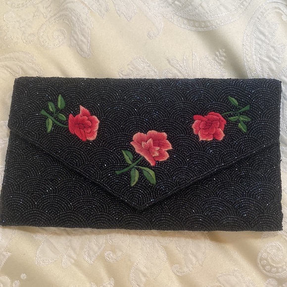 Rare Find! Vintage Spritzer and Fuhrmann beaded&embroidered Envelope evening bag - Picture 2 of 9
